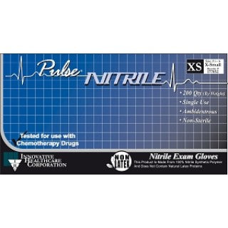 Innovative Health Care 177052 - Glove Exam PF Nitrile LF X-Small Pulse 200/Bx, 10 BX/CA