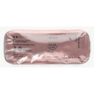 Covidien UC213 - Suture 3-0 Polymer CV-23 Caprosyn Violet 30" Monofilament 36/Bx