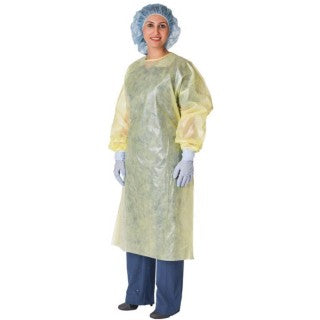 Cardinal Health 1110PG - GOWN, YELLOW ISOLATION, W/THUMBHOOKS, UNIV, 100 EA/CS