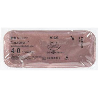 Covidien XC823 - SUTURE, CAPROSYN, 4/0 18" UNDYED DX-19, 12/BX