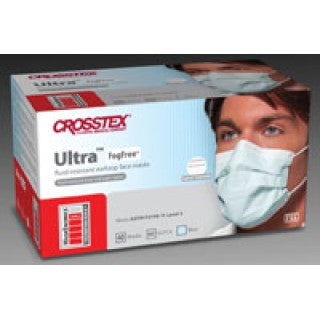 Crosstex International GCFCX - ASTM Level 3 mask: Ultra No Fog Earloop Mask Blue 40/BX, 40 BX/CS