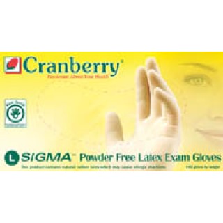 Cranberry USA 5818 - Glove Exam PF Latex Large Cranberry Sigma 100/Bx, 10 BX/CA