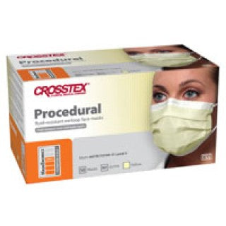 Crosstex International GCPYE - Earloop Mask Procedural Yellow 50/BX, 40 BX/CS