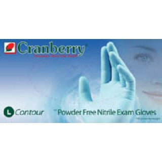 Cranberry USA 3117 - Glove Exam PF Nitrile LF Medium Cranberry Contour 100/Bx, 10 BX/CA