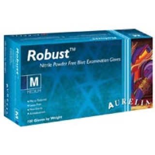 Aurora Products 93897 - Robust Nitrile Gloves Latex-Free Medium Non-Sterile Blue 100/Bx