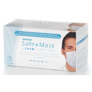 Medicom 2040 - Safe+Mask Premier Plus EL Mask Blue 50/Bx, 10 BX/CA