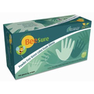 EcoBee 2837 - Glove PF Latex Medium Green BeeSure 100/Bx, 10 BX/CA