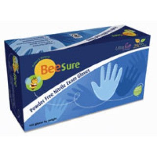 EcoBee 1116 - Glove Exam PF Nitrile Small BeeSure 100/Bx, 10 BX/CA