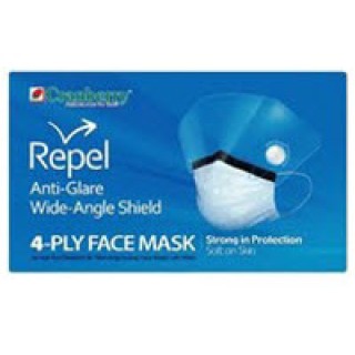 Cranberry USA R2980SI - Repel EL Mask w/Shield Silver/Pearl 25/BX