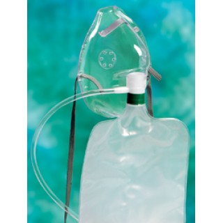 Hudson 1009 - Mask Oxygen Adult Hi Conc 7'' Tubing Vinyl w/ Noseclip Ea, 50 EA/CA