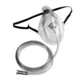 B&F Medical 64041 - Mask Oxygen Adlt Md Conc 7'' Tb Elng Vnyl Adj Nsclp Ea, 50 EA/CA