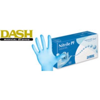 Dash Medical Gloves NPF100M - Glove Exam PF Nitrile LF Medium Blue Nitrile PF 100/Bx, 10 BX/CA