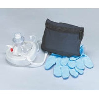 Medical Devices Intl 73-500 - Mask Protective CPR Mircomask O2 w/ Gloves Zippered Pouch Ea, 10 EA/CA