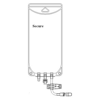 Metrix-Secure 66435 - 4000ml EVA Legless Bag Male Screw Connector, 50/CS