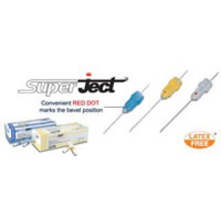 Exel International 26557 - Needle 27g Dental SuperJect Dot Lng Strl Yellow 10Bx/Ca