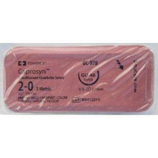 Covidien UC978 - SUTURE, CAPROSYN, 2/0, UNDYED, 30", GU-46, 36/BX