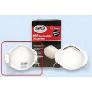 SAS Safety 8610 - Mask Face Contour Respirator Particulate N95 Headstrap Wht 20/Bx, 12 BX/CA