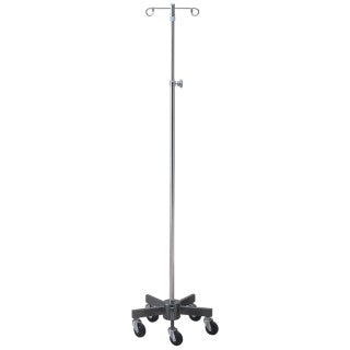 Brewer 43416 - IV Pole Infusion Stand 2Hk 5Lg 16" Base Ea