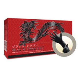 Microflex BD-1002-PF-M - Glove Exam PF Latex Medium Black Dragon 100/Bx, 20 BX/CA