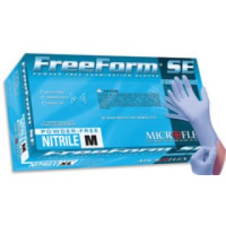 Microflex FFS-700-M - Glove Exam PF Nitrile LF Medium Blue FreeForm SE 100/Bx, 10 BX/CA