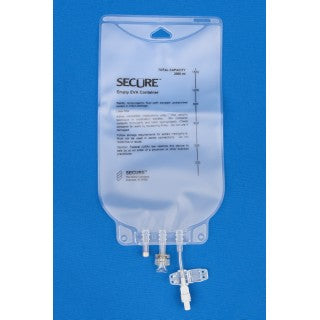 Metrix-Secure 66425 - 2000ml EVA Legless Bag Male Screw Connector, 50/CS