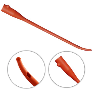 C.R. Bard 010116 - Red Rubber Intermittent Catheters, Tiemann Model Urological Catheter Coude Tip, 16 FR, 12/CS