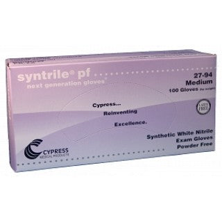 Cypress Medical 27-92 - Glove Exam PF Nitrile Small White Syntrile 100/Bx, 10 BX/CA
