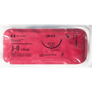 Covidien CM922 - Suture Biosyn Mono Vio GS21 3-0 36" 36/BX