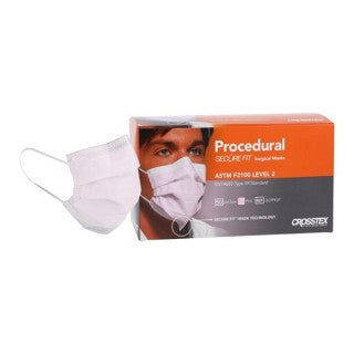Crosstex International GCPPKSF - SecureFit EL Mask Procedural, ASTM LEVEL-2, Pink 50/Bx