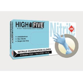 High Five Performance N852 - GLOVE, EXAM, NITRILE, PF, BLUE, MD, 100EA/BX, 1000 EA/CS