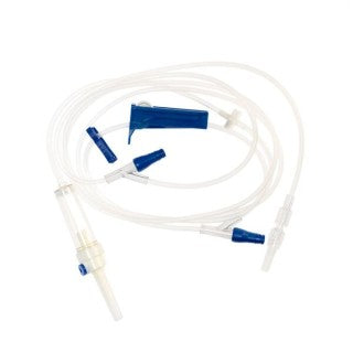 TrueCare Biomedix TCBINF6519 - 97", 2 CLAVES (14 AND 80") FROM MALE LL, BC VALVE, SLIDE CLAMP, BAXTER FLOGARD COMPATIBLE IV ADMIN SET, 50/BX