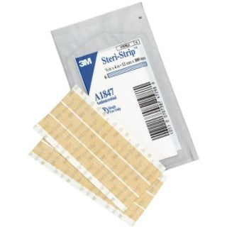 3M A1847 - Strip Wound Closure Steri-Strip 1/2x4" Antibacterial 6/Env 50/Bx, 4 BX/CA