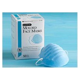 Henry Schein MK-2686 - Molded Face Mask Blue Cone 100/Bx