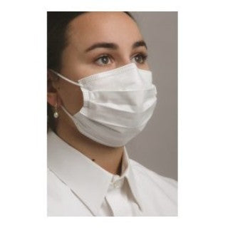 Mydent International MK-7320 - Dual Fit Ear-Loop Face Mask (Pleated), ASTM level 3 White, 50 Per/Bx