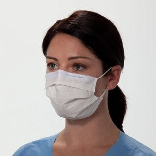 Halyard Health 47090 - MASK, PROCEDURE, PLEATED, EARLOOPS, WHITE, 500 EA/CS, 10 BX/CS ASTM level 1