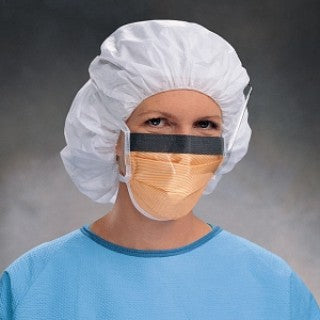Halyard Health 48237 - Mask Face Fluidshield Srg Tie-On Anti-Fog Orange Vsr 25/Bx, 4 BX/CA