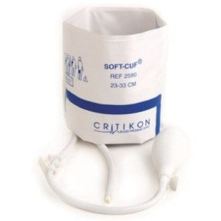 GE Healthcare 002581 - Cuff Blood Pressure Soft-Cuf Large Adult 2-Tube Rose/ White 5/Bx