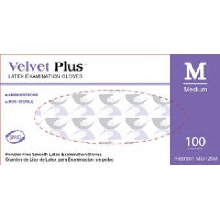 Medgluv MG125M - GLOVES, EXAM, VELVET, PF, SMOOTH, NS, MEDIUM, 1000/CS