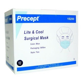 Precept Medical 15200 - MASK LITE & COOL SURGICAL BLUE 50/BX 6BX/CA