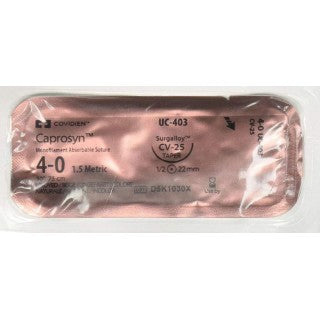 Covidien UC403 - SUTURE, CAPROSYN, 4/0, UNDYED, 30", CV-25, 36/BX