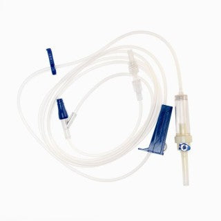 TrueCare Biomedix TCBINF6419 - 102", ONE CLAVE 6" FROM MALE LL, SLIDE CLAMP, BAXTER FLOGARD COMPATIBLE IV ADMIN SET, 50/BX