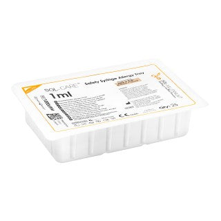 Sol-Millennium Medical 100032IM - Sol-Care 1mL Safety Syringe Allergy Tray, 27G x 1/2", 1000/CS