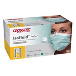Crosstex International GCICXT - Isofluid Fog-Free Earloop Face Mask ASTM Level 1 Turquoise 40/Bx