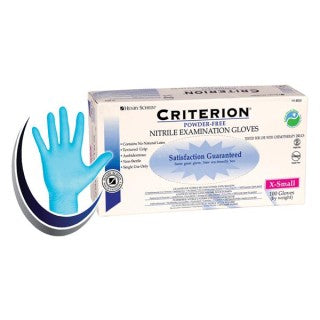 Henry Schein 1118533 - Criterion Nitrile Gloves Latex-Free X-Small NS Blue (100/BX)