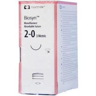 Covidien CM9M - SUTURE, BIOSYN, 2/0 18" VIOLET GS-21 DT, 12/BX