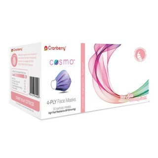 Cranberry USA C2700CB - Cosmo Earloop Face Mask ASTM Level-3, 4-Ply, Comet Blue 50/Bx