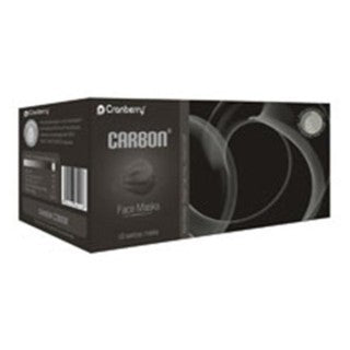Cranberry USA C2900K - Carbon Earloop Face Mask, 4-Ply, ASTM Level-3 Black 50/Bx