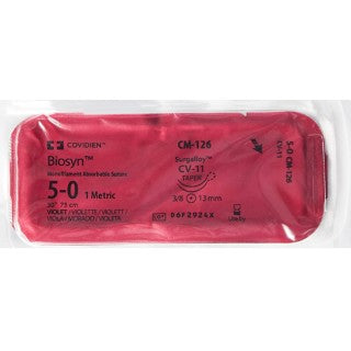 Covidien CM126 - Suture 5-0 Synthetic Polyester CV-11 Biosyn Violet 30" 36/Bx