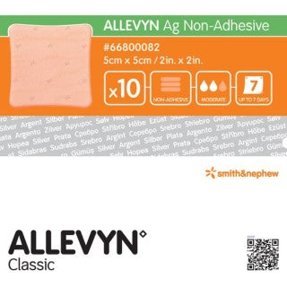 Smith & Nephew 66800082 - ALLEVYN AG NON ADHESIVE 5X 5CM