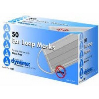 Dynarex 2201 - Mask Face Procedure Earloop ASTM LEVEL-1, Blue 50/Bx, 12 BX/CA